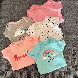 Gerber 5 PC Newborn Girl Onesies